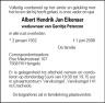 Overlijdensadvertentie: Albert Hendrik Jan Eikenaar