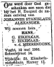 Geboorteadvertentie: Johannes Stanislaus Alexander Eikenaar