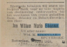 Krant: overlijden Jan Willem Marie Eikenaar