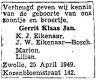 Geboorteadvertentie: Gerrit Klaas Jan Eikenaar