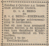 Krant: 25 jarig huwelijk G. v.d. Berg en E. Eikenaar